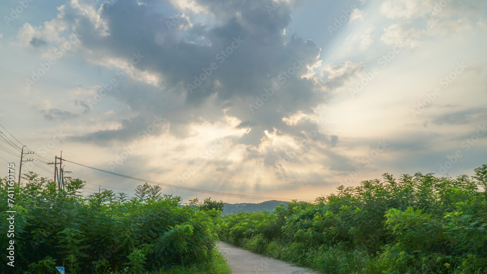 Beautiful complicate sunset cloud with light Beautiful complicate sunset cloud with light
