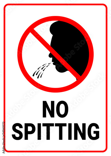 No Spitting Sign Vector Illustration