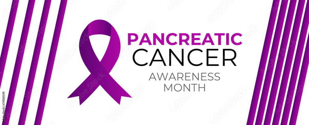 Pancreatic Cancer awareness month is observed every year in November.  is a disease in which malignant cells form in the tissues of the pancreas. banner, cover, card. Vector illustration