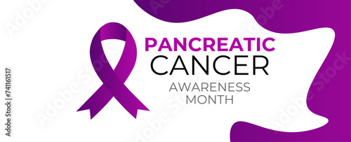 Pancreatic Cancer awareness month is observed every year in November.  is a disease in which malignant cells form in the tissues of the pancreas. banner, cover, card. Vector illustration