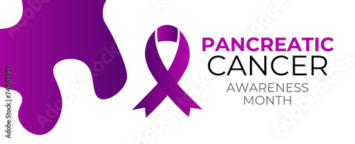 November is Pancreatic Cancer Awareness Month. Holiday concept. Template for background, banner, cover, flyer, brochure, card, poster with text inscription. Vector illustration