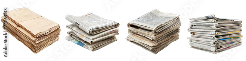stack of newspapers Hyperrealistic Highly Detailed Isolated On Transparent Background Png File photo