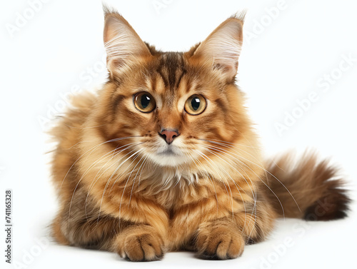 A cat isolated on white background.