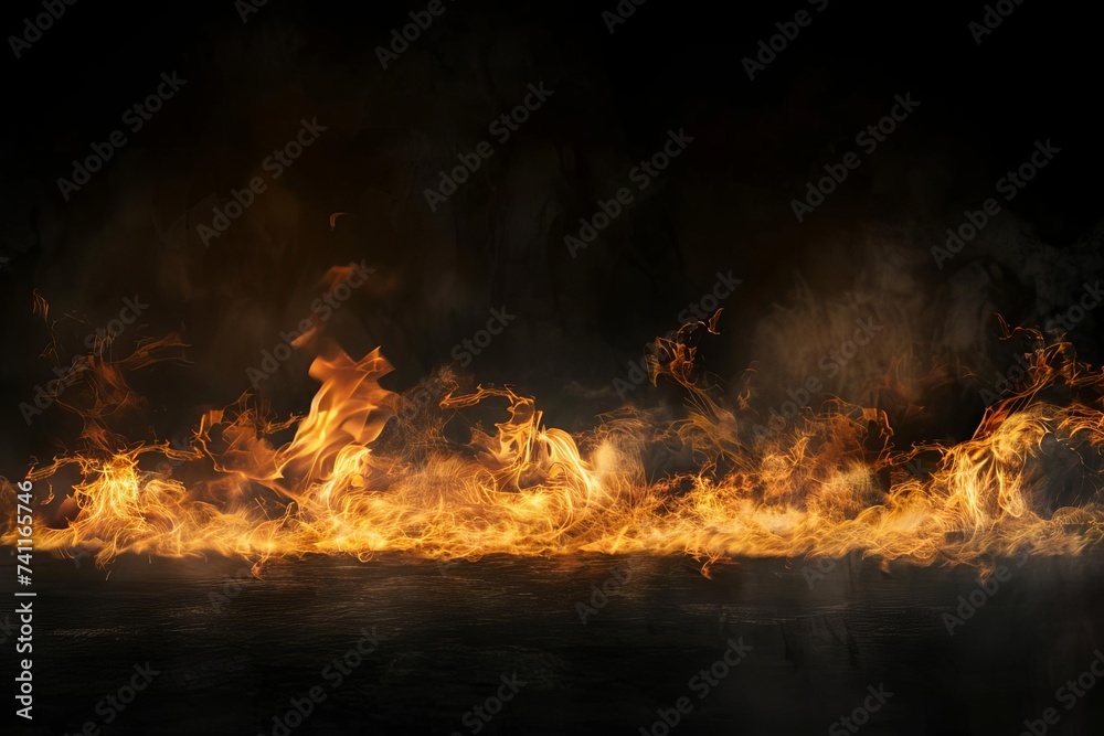 Fire element isolated on a dark background Showcasing dynamic and intense flames for creative projects Fire element isolated on a dark background Showcasing dynamic and intense flames for creative projects