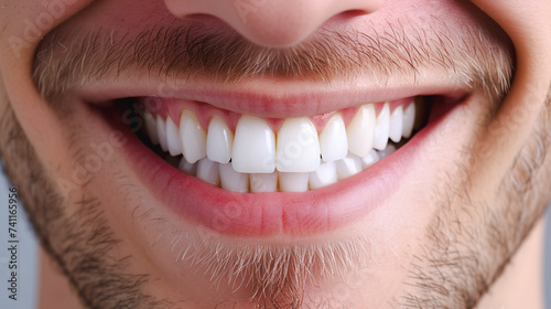 男性のナチュラルな白さのきれいな歯