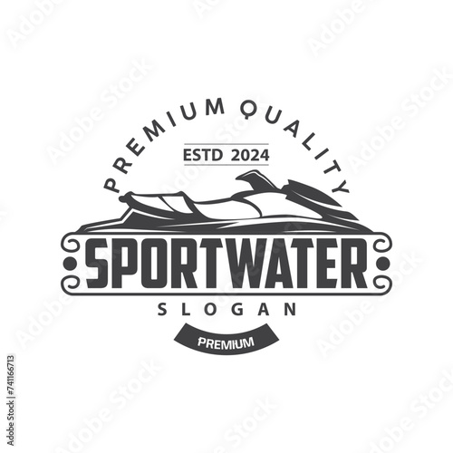 Jet ski logo marine sport jetski brand logo badge template extreme water racing vector business design