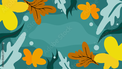 Colorful colourful vector illustrated floral spring background with flowers and leaves © TitikBak