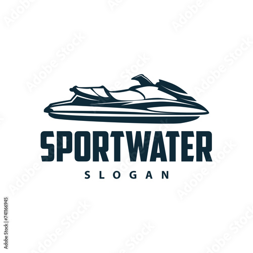 Jet ski logo marine sport jetski brand logo badge template extreme water racing vector business design
