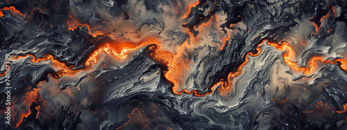 Abstract explosion lava inferno orange flames and dark smoke. Blazing inferno of flames dancing with energy and motion banner.
