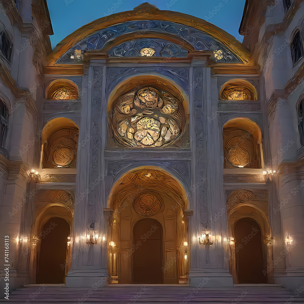 Obraz premium Illuminated Architecture