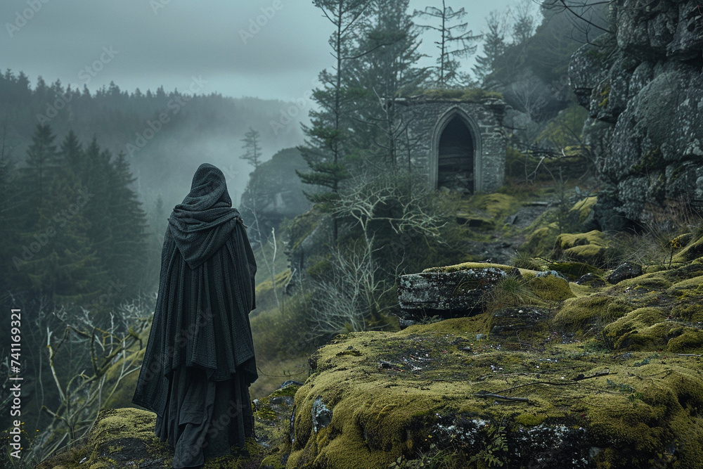 A journey into the mystical where warlocks and enchantments meet mythical creatures from fairy tales set against the backdrop of dark forests and ancient ruins A visual narrative A journey into the mystical where warlocks and enchantments meet mythical creatures from fairy tales set against the backdrop of dark forests and ancient ruins A visual narrative