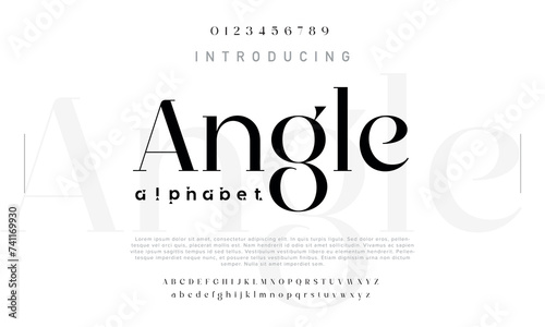 Angle creative lettering and maxi typography. Minimal style letters