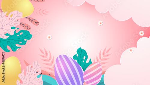 Colorful colourful vector gradient easter celebration background with egg © SyahCreation