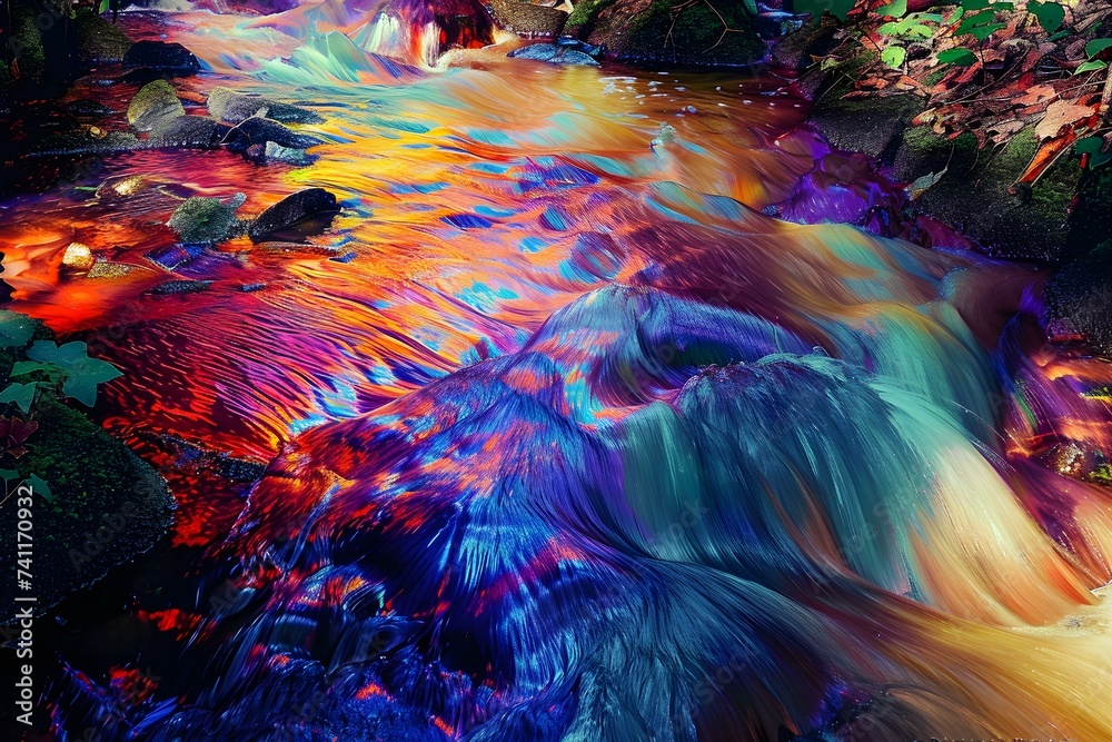 Vibrant Colors Dance in Liquid