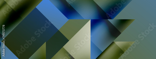 Vivid abstraction unfolds. Triangles in seamless harmony, composing dynamic geometric backdrop. Interplay of angles and hues forms captivating tapestry, evoking modernity and artistic allure