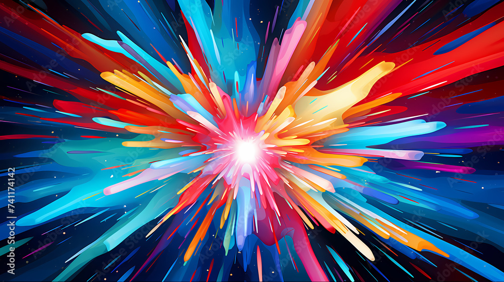 Vibrant abstract pop art explosion with color Vibrant abstract pop art explosion with color