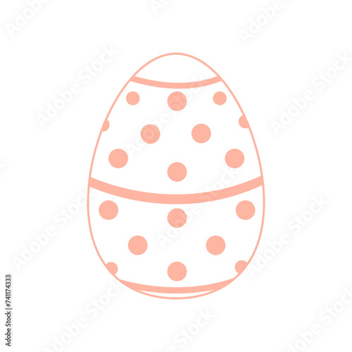 Easter egg line art illustration isolated on white. Vector illustration