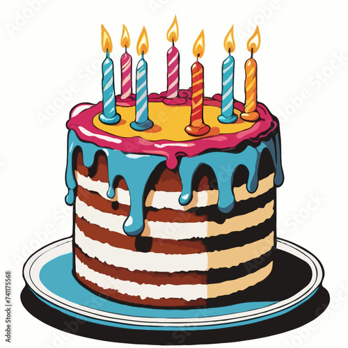 birthday cake with candles