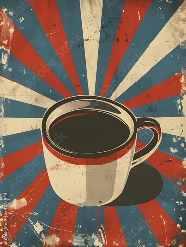 cup of coffee vintage poster