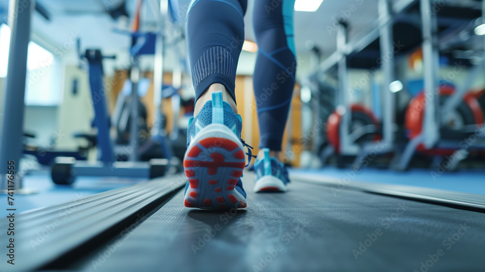 Obraz premium Dynamic Footwear and Legwear in Athletic Performance Testing