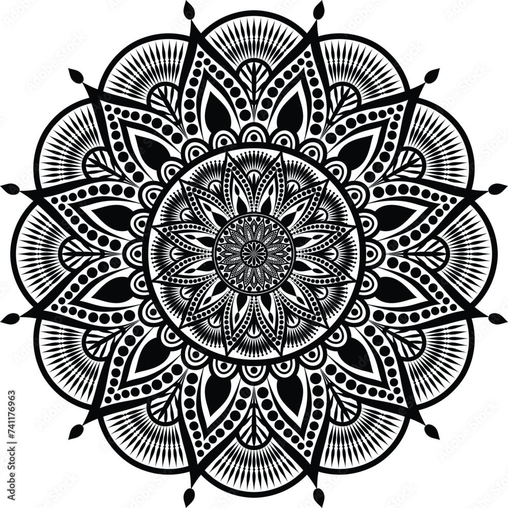 Beautiful floral pattern mandala art isolated on a white background ...