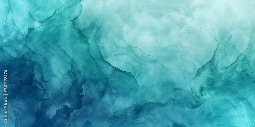 Mystical Aqua Blue Abstract Art