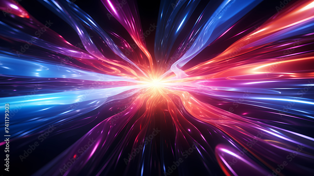 Obraz premium Horizontal colorful abstract wavy background with waves