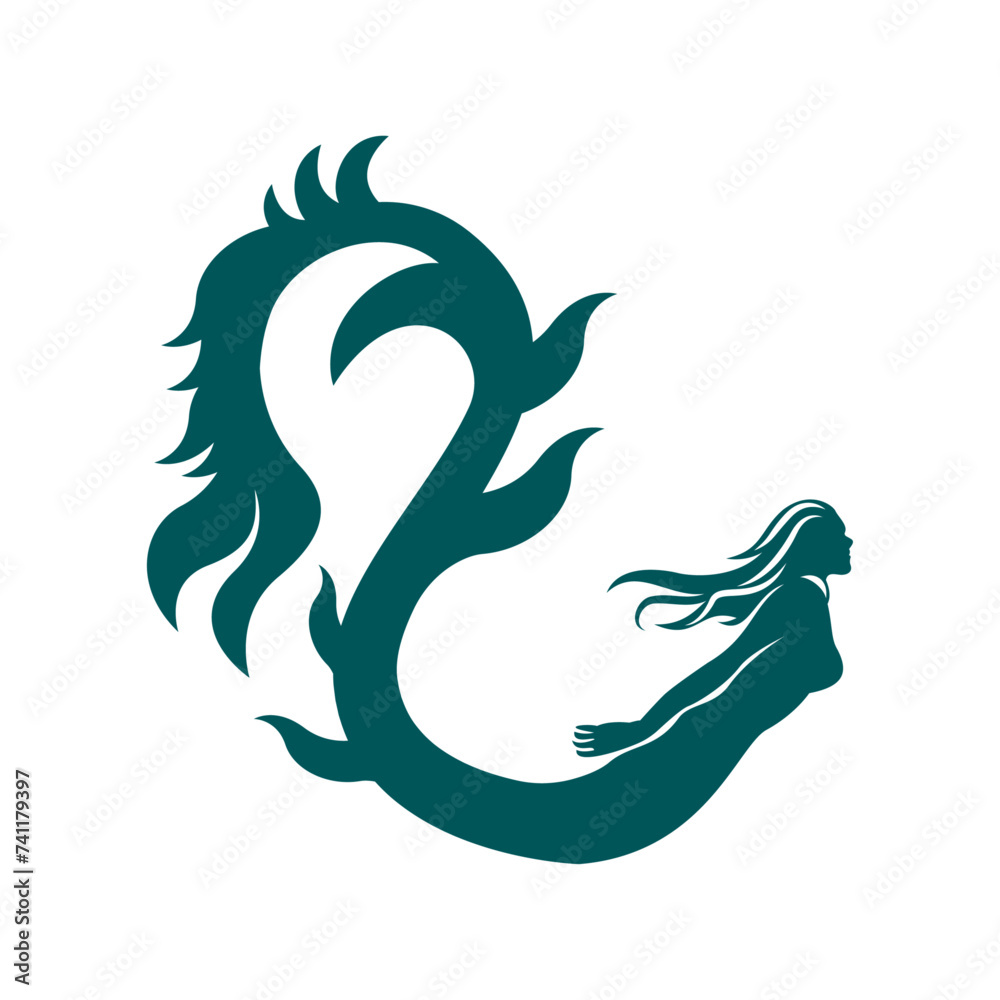 vector artwork of a simple mermaid vector artwork of a simple mermaid