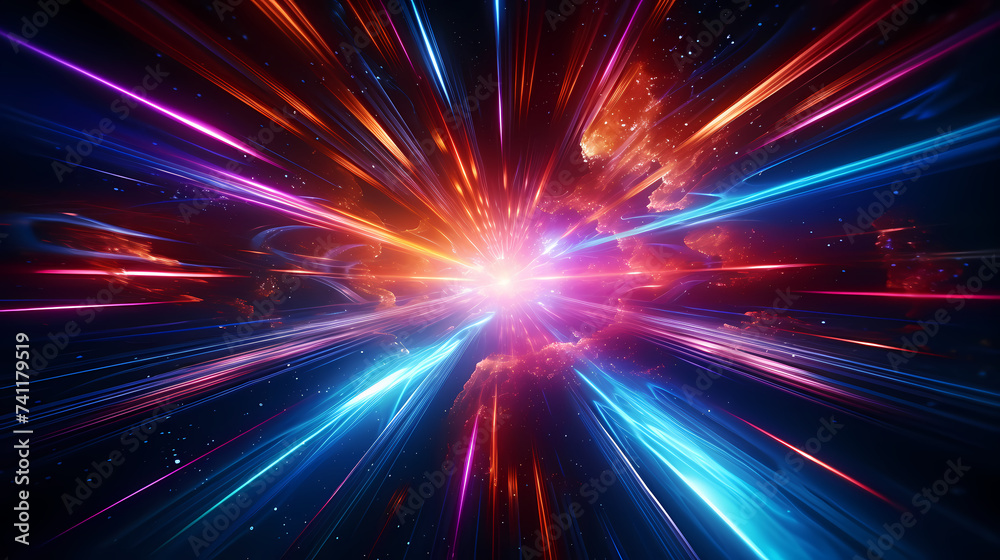 Fototapeta premium Horizontal colorful abstract wavy background with waves