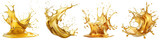 Golden oil splash Hyperrealistic Highly Detailed Isolated On Transparent Background Png File