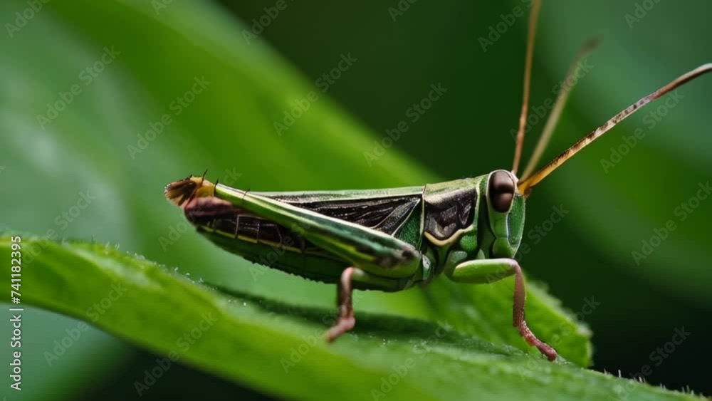 close up of grasshoppers landing on leaves close up of grasshoppers landing on leaves