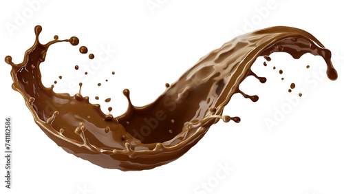 chocolate splash isolated on transparent background