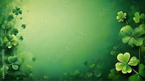 St Patrick green background with flowers