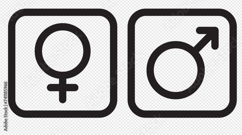 Gender symbol vector.Woman and man symbols - Venus and Mars signs. Gender symbols. Vector illustration isolated.