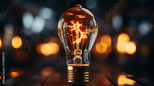 Glowing bulb HD 8K wallpaper Stock Photographic Image