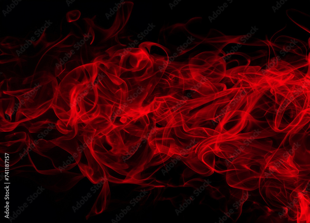 Dense smoke, Red smoke abstract on black background, fire design Dense smoke, Red smoke abstract on black background, fire design