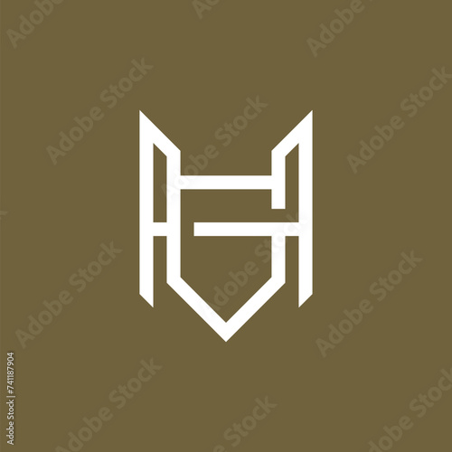 abstrack fox with initial letter AGA logo