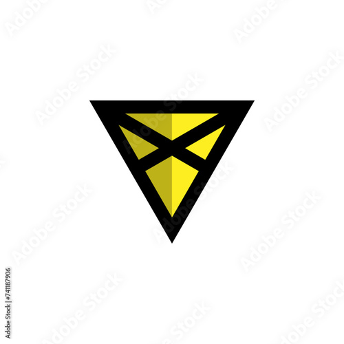 Abstract head bird logo yellow black color 