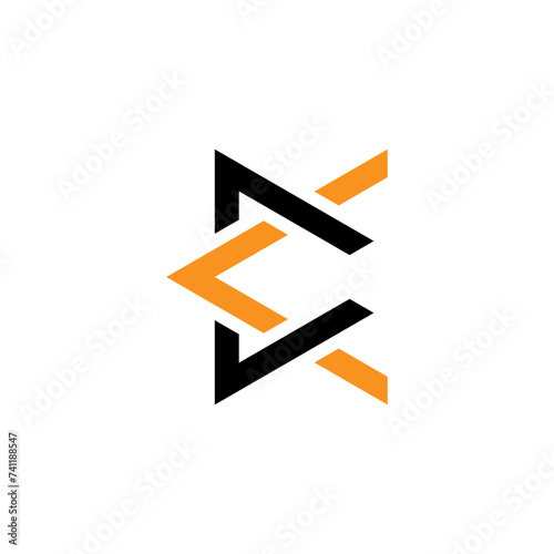 Unique letter CK logo orange black color 