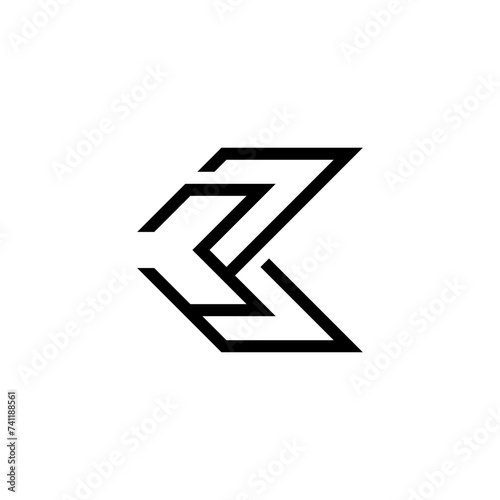 Abstract shape letter KK logo unique black color 