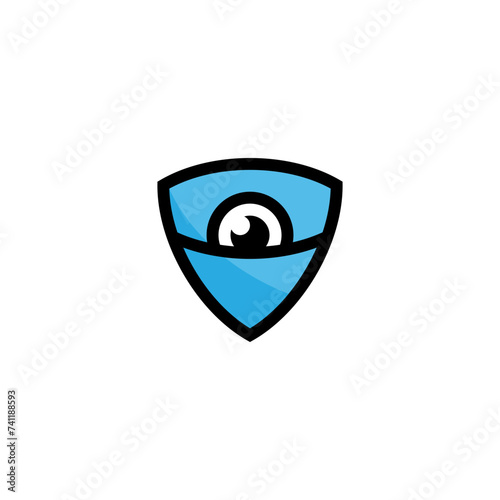 abstract unique eye Shield logo vector
