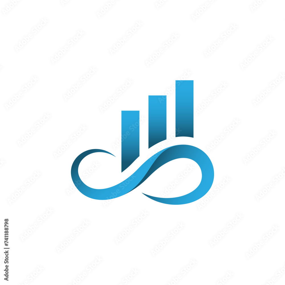Infinity growing finance logo blue color Infinity growing finance logo blue color