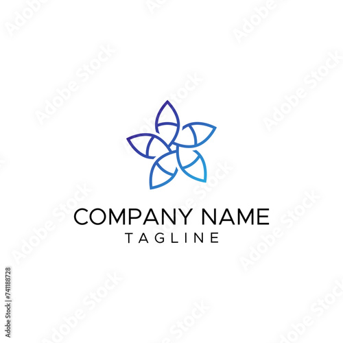 Letter s flower logo blue gradient color 