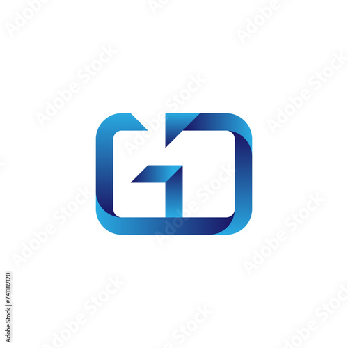 Letter gd lho blue gradient color photo