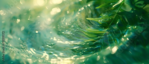 Spirited Neem Whirlwind: Macro glimpse of swirling neem leaves evokes a sense of energy and tranquility.