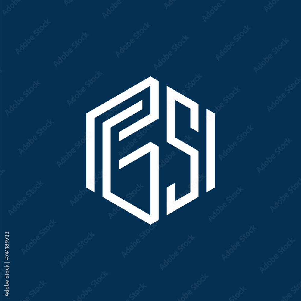 initial letter PGSI hexagon logo vector initial letter PGSI hexagon logo vector