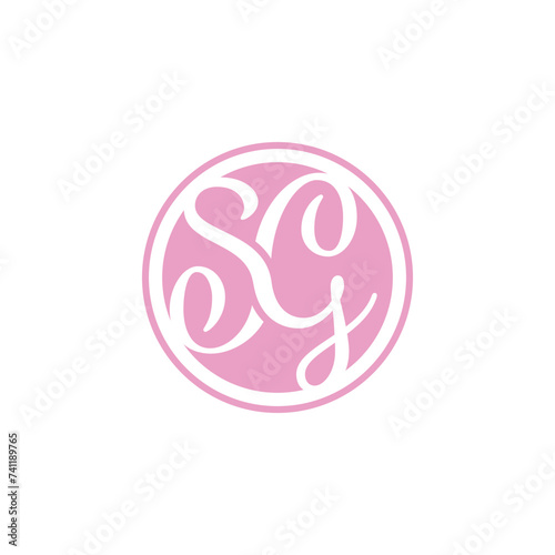 Initial abstract letter sg circle logo