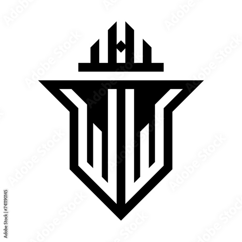 initial two letter ww shield unique logo