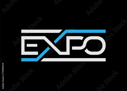 Letter expo white blue color
