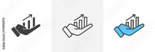 Growing Profit Isolated Line Icon Style Design. Simple Vector Illustration © iconic